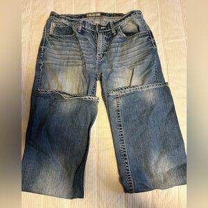 BKE Jean Men 34x36 Blue Tyler Straight Buckle Denim Western Cowboy